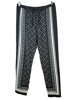 BeBop Women Boho Wide Leg Pants Black Medium Elastic Pull On Hippie Festival